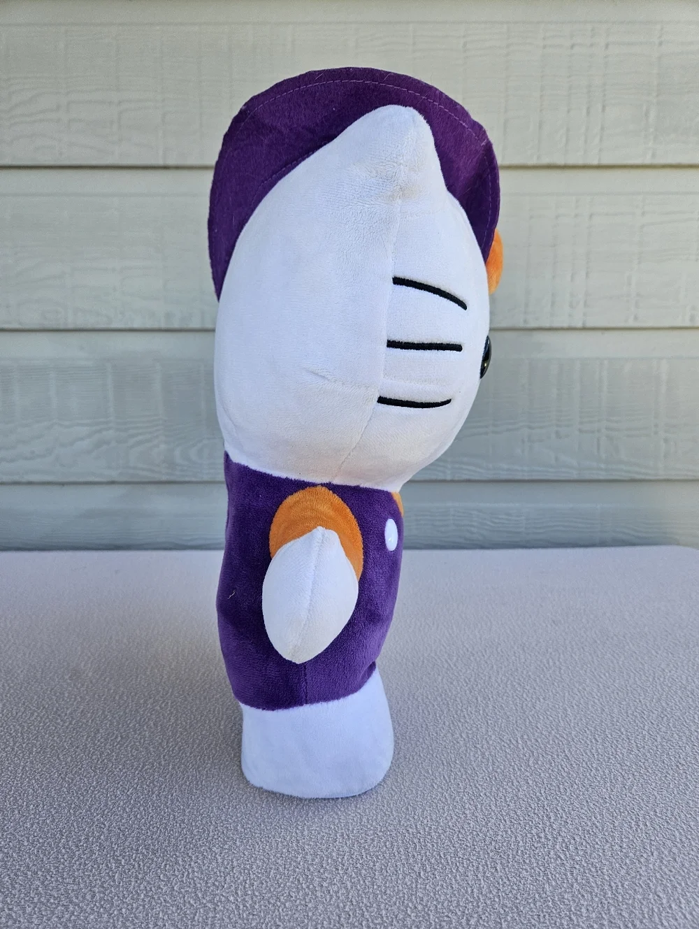 Gemmy Halloween Hello Kitty Cat Animated Side Stepper Purple Witch Plush 12